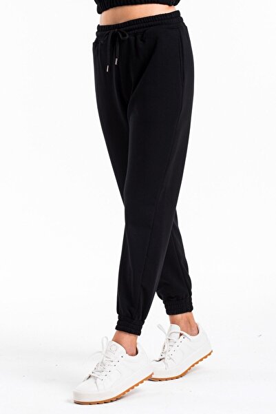 CAYA Unisex μαύρο φούτερ με ελαστικά πόδια