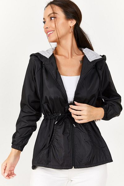 armonika Regenjacke - Schwarz - Zweireihig