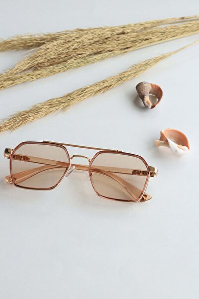 LOOKUP Sunglasses Unisex Bone Vintage Retro Rose Glass Transparent Pink Frame Uv400 Protected