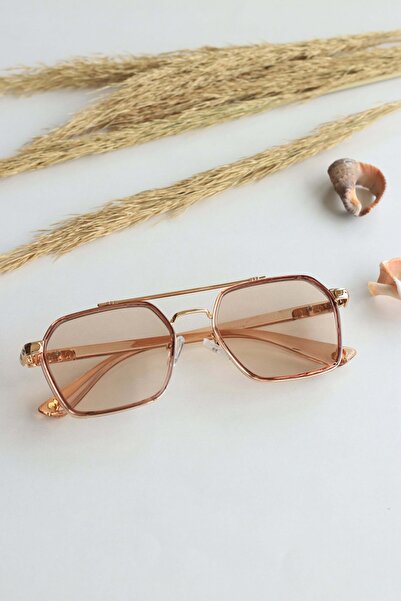 LOOKUP Sunglasses Unisex Bone Vintage Retro Rose Glass Transparent Pink Frame Uv400 Protected