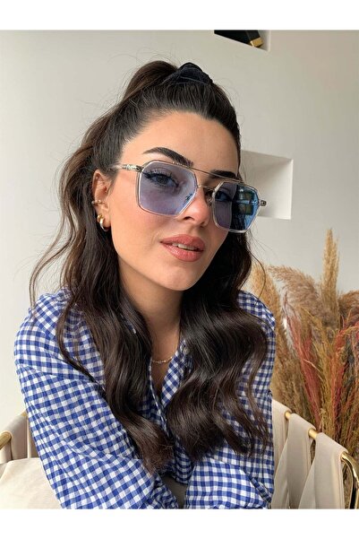 LOOKUP Sunglasses Unisex Bone Vintage Retro Blue Glass Metal Frame Uv400 Protected