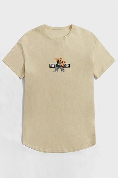 MODAGEN Μπλουζάκι Unisex Mink Freedom Bear με στάμπα oversize