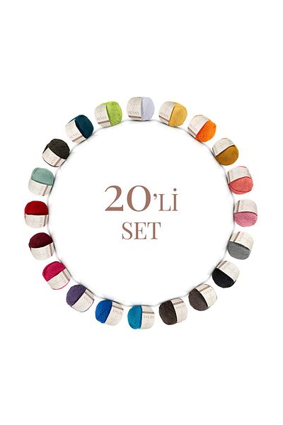 SENSY Set de ață amigurumi și pumn din bumbac premium 20 bucăți 50 gr22