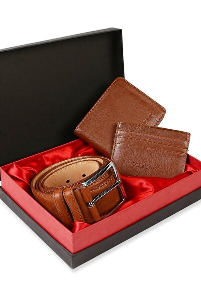 Carlino Erkek Kemer Cüzdan Ve Kartlık Aksesuar Hediye Seti