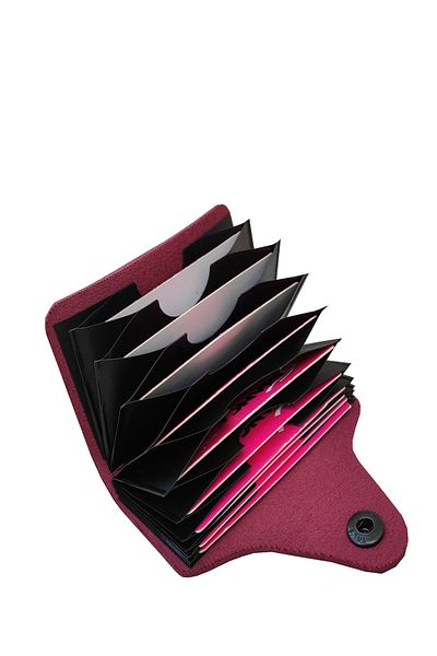 Kemer Dünyası Unisex 10 Compartment New Small Mold Claret Red Credit Card Holder - Wallet