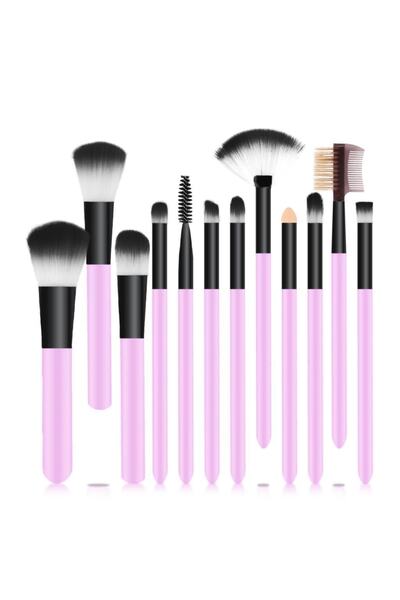 İzla 12'li Makyaj Fırça Seti Silindir Lila