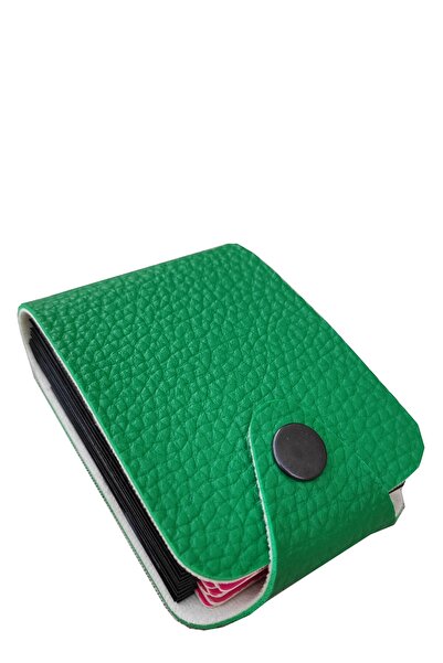 Kemer Dünyası Πορτοφόλι για πιστωτική κάρτα Unisex 10 θέσεων Νέο μικρό πράσινο δερμάτινο πορτοφόλι για πιστωτική κάρτα