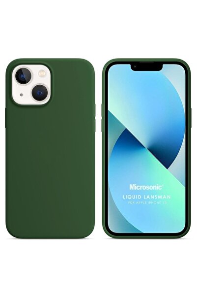 Microsonic Iphone 13 Uyumlu Kılıf Liquid Lansman Silikon Koyu Yeşil