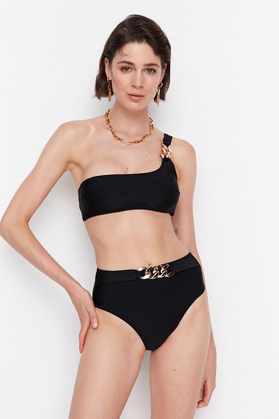 Trendyol Collection Αξεσουάρ μαύρης αλυσίδας Λεπτομερής μπικίνι τοπ TBESS22BU0302