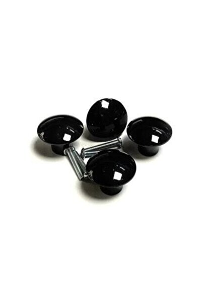 ARON Mother of Pearl Button Handle Glossy Black Kids Room Drawer Furniture Cabinet Handle (20 PCS)
