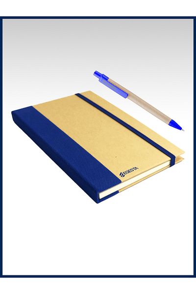 EGESTA Recycled Colored Adhesive Note Holder + Memo Pad (with Ballpoint Pen) - Navy Blue
