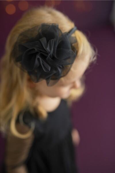 PixyLove Siyah Kız Çocuk Taç Puffy