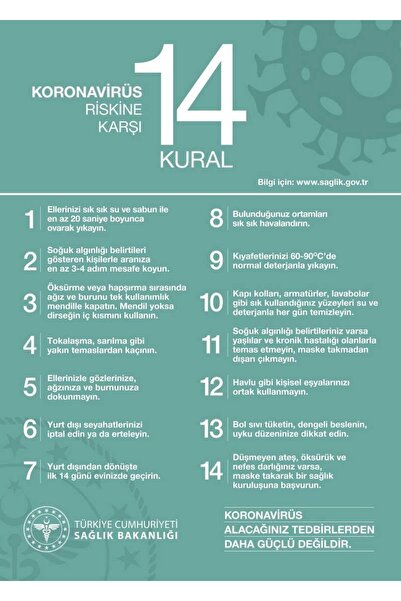 14 Kural Bilgilendirme Levhası 25x35 Cm