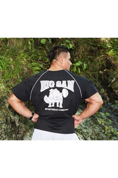 Big Sam Black Raglan Sleeve Relaxed Fit T-Shirt 2516