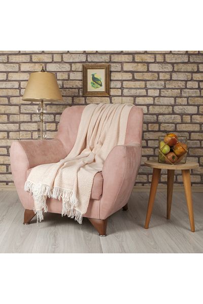 Betires Home Knitted Sofa Shawl Powder