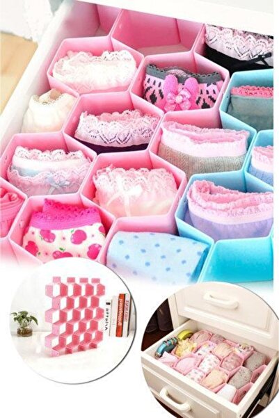 FırsatVar Petek Şekilli Çekmece Içi Organizer – 8 Parça Kravat, Çorap, Iç Çam...