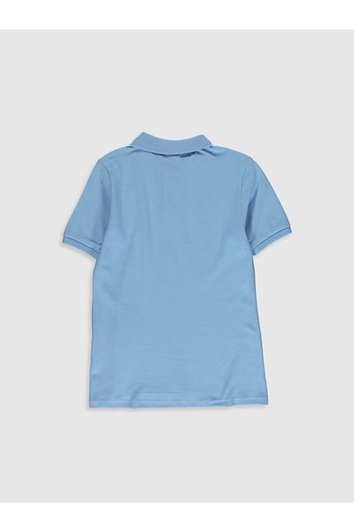LC Waikiki Tricou albastru deschis pentru băiat, guler polo, bumbac de bază cu mânecă scurtă de la Your Fashion Style