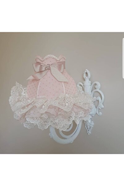 LULUAVİZEM Patentli Aplik Elde Yıkanabilir Başlık Puantiyeli Pembe Pudra Fiyonk Bebek Çocuk Genç