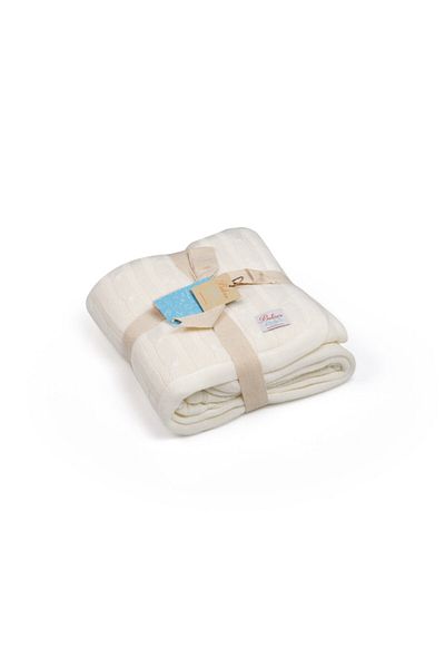 Betires Home Knitted Baby Blanket Ecru