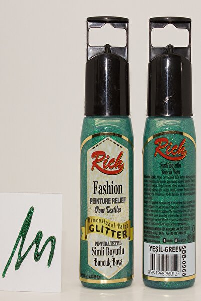 Rich Boyutlu Boncuk Boya 968 Simli Yeşil 60 Cc