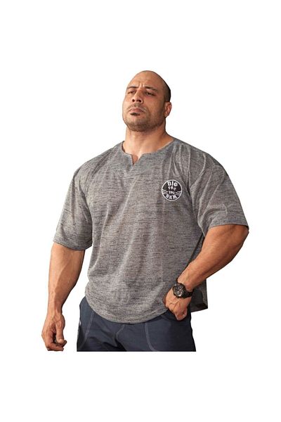 Big Sam Gray Relaxed Fit Bodybuilding Training T-Shirt 3142