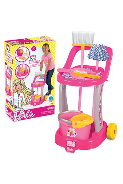Dede Oyuncak Barbie Toy Cleaning Set with Trolley