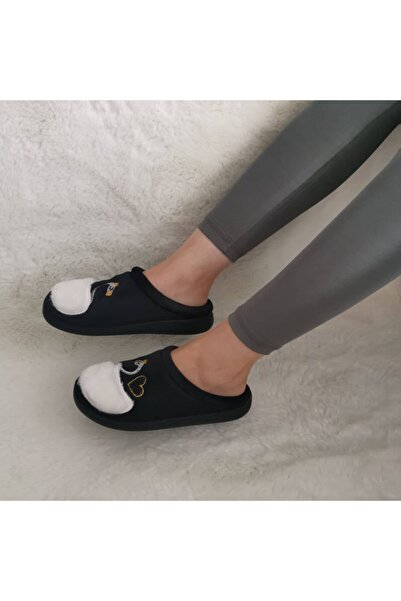 GEZER Orthopedic Closed Front Winter Black Women's Slippers