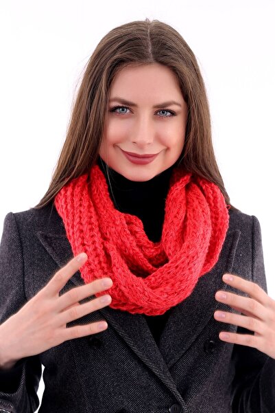 Deafox Vibrant Red Knitted Neck Collar