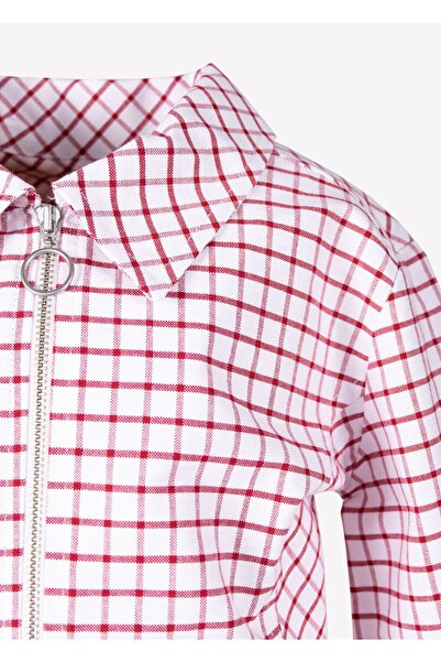 Ozmoz By Mukadder Özden Plaid Girl's Summer Jacket