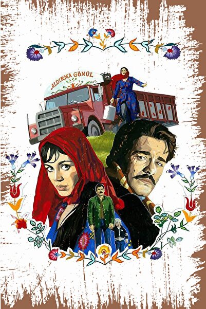 hediyeniburadabul Ρετρό ξύλινη αφίσα τοίχου