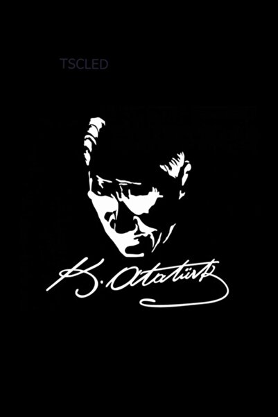 TSC ملصق سيارة أتاتورك الرسمي كبير الحجم للنافذة الخلفية باللون الأبيض