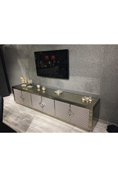Gençtürk Luxury Tv Ünitesi Bronz Aynalı Lake Uzunluk 240cm Derinlik 43cm Yükseklik 55cm