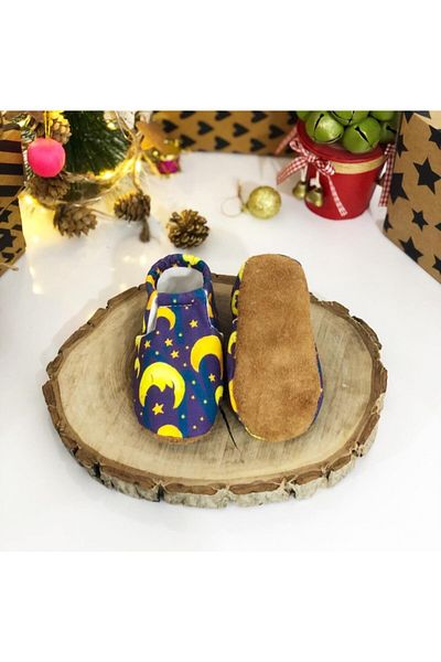 FG Store 100% Calfskin Non-Slip Sole Baby Booties