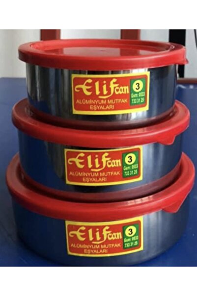 ELİFX 3'lü Çelik Saklama Kabı(16-18-20 cm Iç Çap)