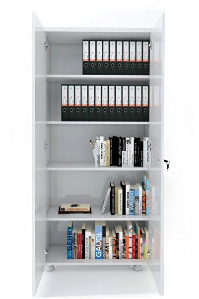 ELİZZA Modüler Dünyası Tam Kapaklı Kitaplık Dosya Dolabı Beyaz - 80x38x188