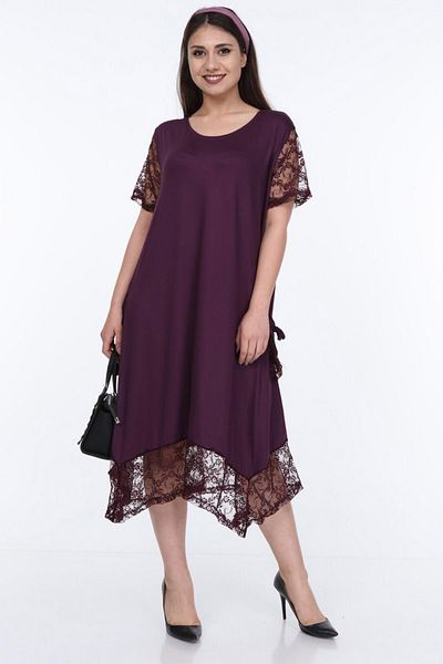 Kheos Lace Detailed Sleeve Pocket and Skirt Dress