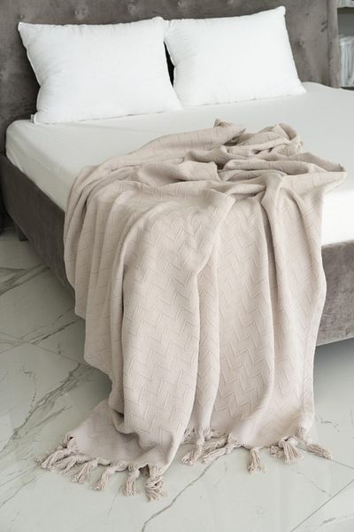 Upline Bianca Beige Pique / Sofa Shawl (120x190)