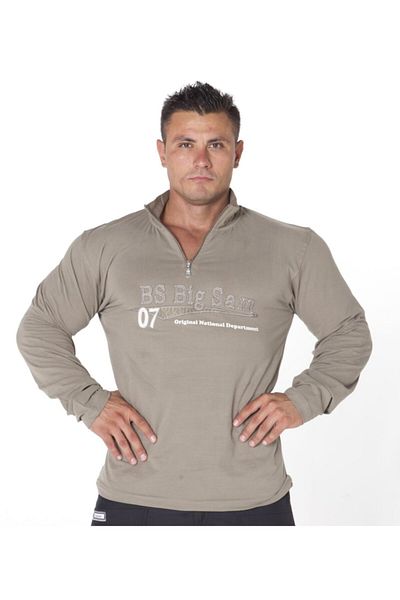 Big Sam Khaki Fitness Sweatshirt 4504