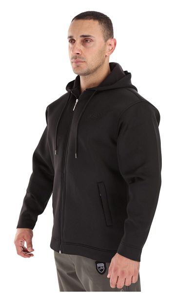 Big Sam Men's Black Hooded Sports Jacket 4069