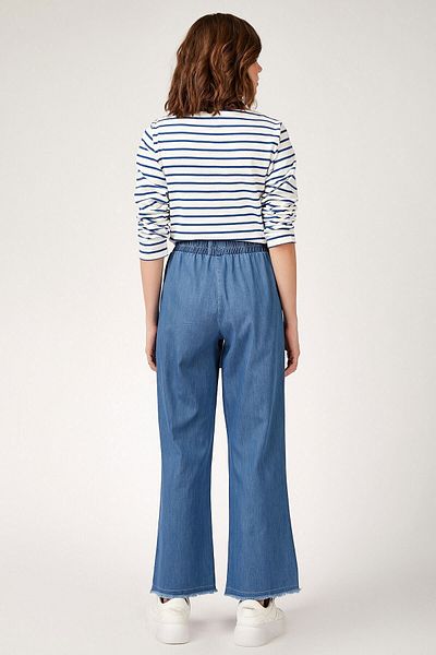 ModaPlaza Pantaloni largi de damă, albaștri, 6469