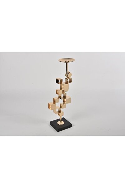 SETABIANCA Setabıanca Regına Şamdan Piksel Büyük Gold 48 Cm