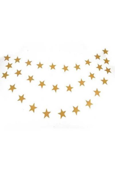 Happyland Yılbaşı Ağacı Yeniyıl Gold Yıldız Metalik Parlak Kağıt Ipli Süs