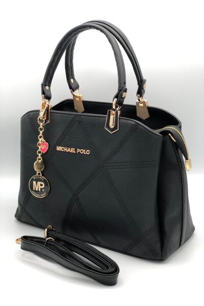 mıchael polo 3 Compartment Hand and Shoulder Bag Women Black