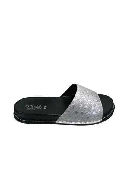 Pienn P958-010 Women's Narrow Fit Daily Silver Slippers