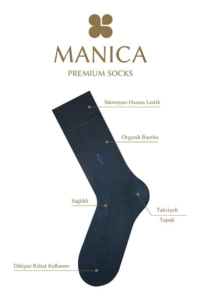 MANICA Мъжки зимни бамбукови чорапи до глезена, 6 чифта - опушени