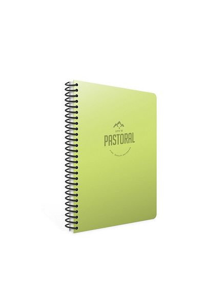 Gıpta Pastoral 17x24 72 Sheets Plastic Cover Spiral Notebook (3252) Checkered Green