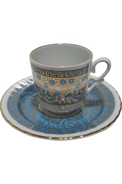 Armada Çini Ar 685 Mavi Haliç Altın Yaldızlı 6'lı Fincan Takımı