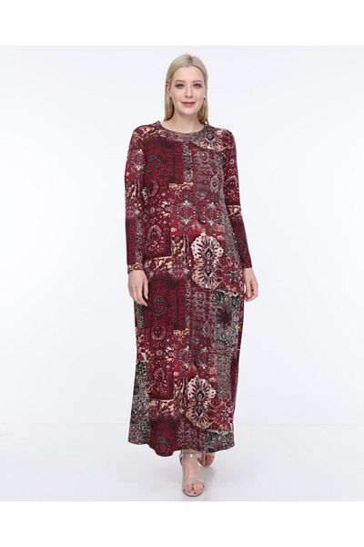 Mezura Ethnic Patterned Long Dress
