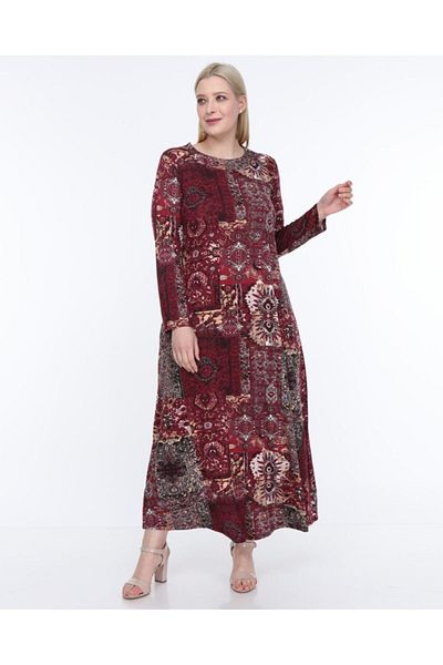 Mezura Ethnic Patterned Long Dress