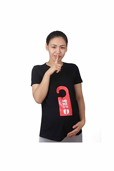 Mummy's Baby Μπλουζάκι εγκύου με κείμενο «Μην ενοχλείτε» μαύρο